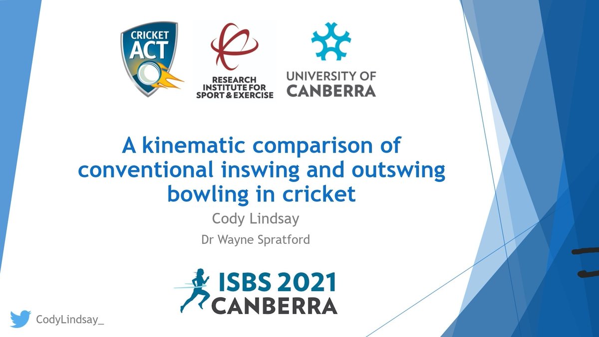 Cody Lindsay (@codylindsay_) on Twitter photo Thanks to everyone who tuned in to watch my presentation at the <a href="/isbs_conference/">ISBS Annual Conference</a>. Thanks to <a href="/WayneSpratford/">Wayne Spratford</a> and all of the organisers for putting on this conference. Keep an eye out for some of my future PhD work with <a href="/CricketAus/">Cricket Australia</a> and <a href="/cricketACT/">Cricket ACT</a>. #Cricket #ISBS2021 Thanks to everyone who tuned in to watch my presentation at the <a href="/isbs_conference/">ISBS Annual Conference</a>. Thanks to <a href="/WayneSpratford/">Wayne Spratford</a> and all of the organisers for putting on this conference. Keep an eye out for some of my future PhD work with <a href="/CricketAus/">Cricket Australia</a> and <a href="/cricketACT/">Cricket ACT</a>. #Cricket #ISBS2021