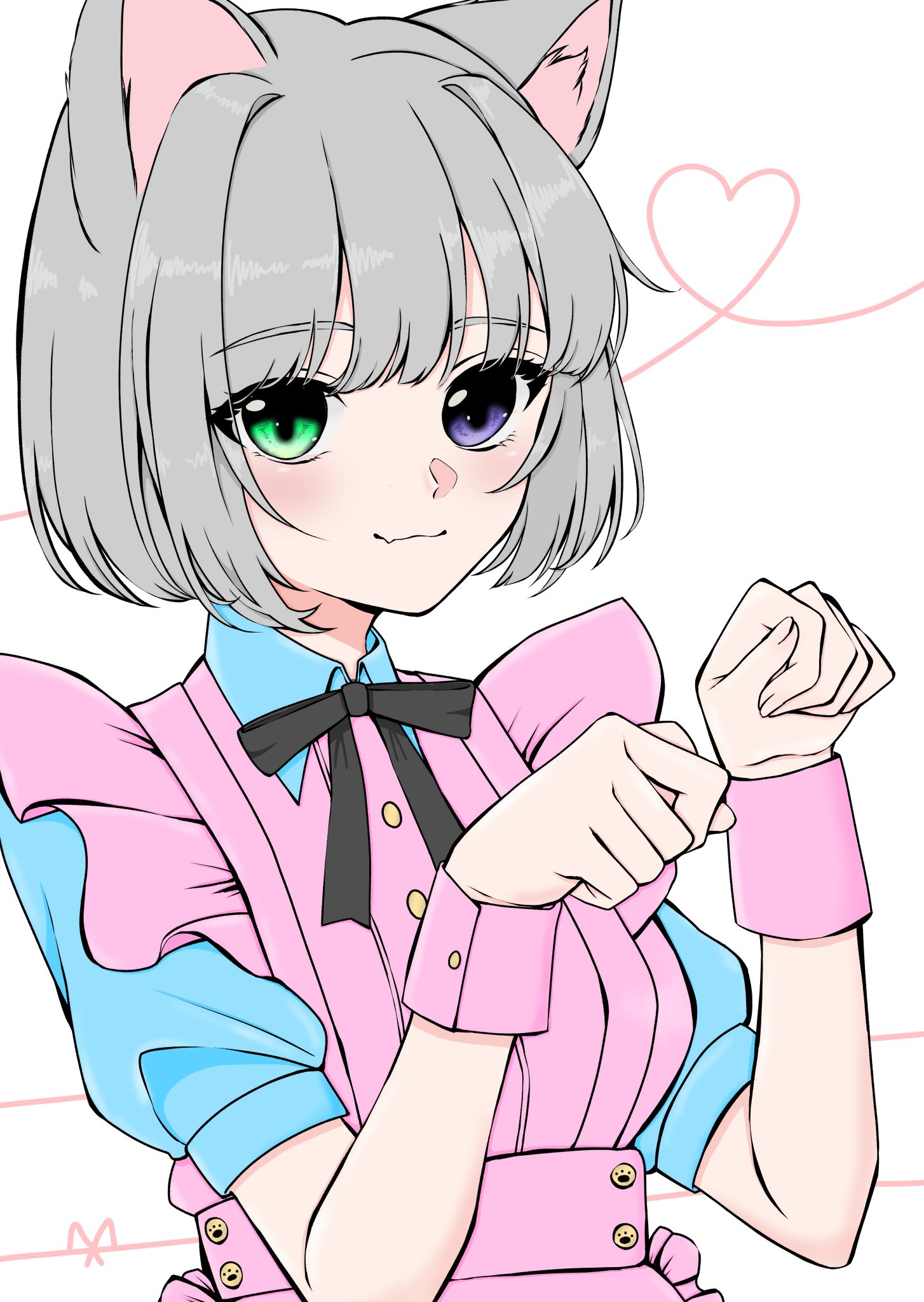 Twitter 上的 しお 可愛い猫メイドさんを塗らせていただきました メイド服をあえてパステルにしたら可愛さがバク上がり フリー線画 イラスト好きさんと繋がりたい T Co Bypv9wxy Twitter