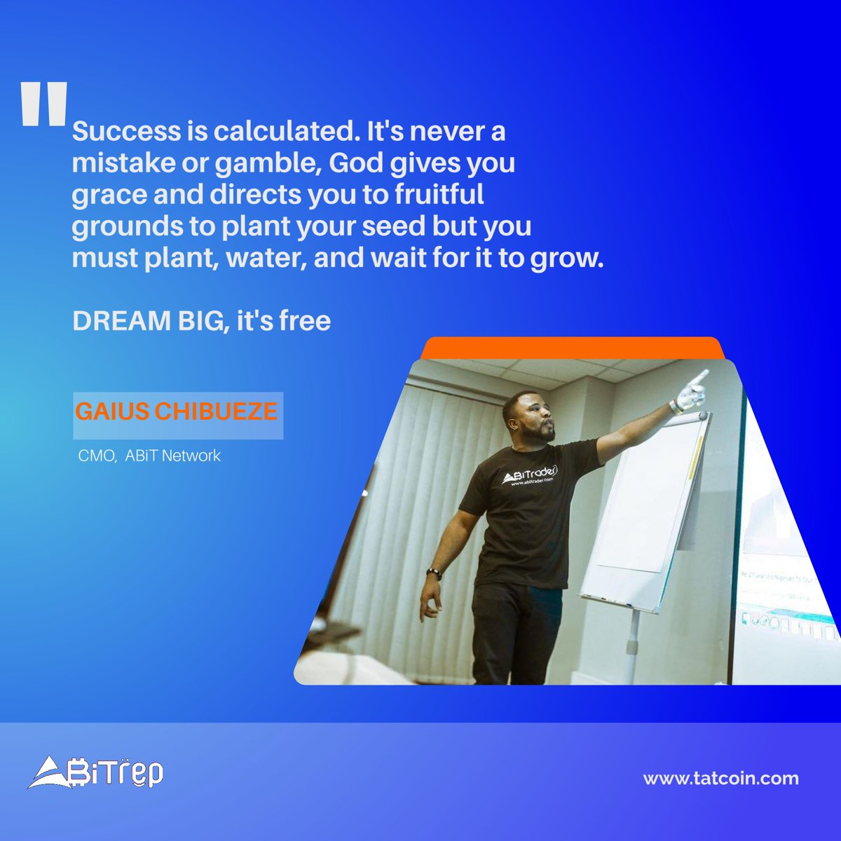 abitreps's tweet photo. Success is strongly related to our life plans.

This week, be motivated to keep pushing to achieve success 💪💪

#mondaymotivation 
#abitrep 
#success 
#tatcoin
#abitnetwork 
#positivity https://t.co/LSCOd4vfmI