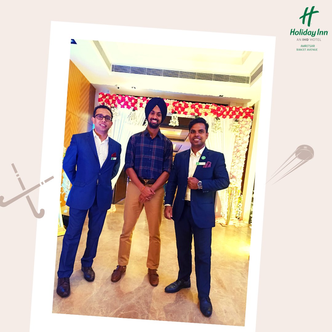 HIAmritsar's tweet photo. Proud moment for us to host Mr. Rupinder Pal Singh (Ace hockey player known for being one of the best “Drag flickers” in the world and part of the Winning Indian Hockey team at Olympics). Another teammate Mr. Hardik Singh also joined for the celebrations. #Olympics #IndianHockey https://t.co/1vDPtX7o2u