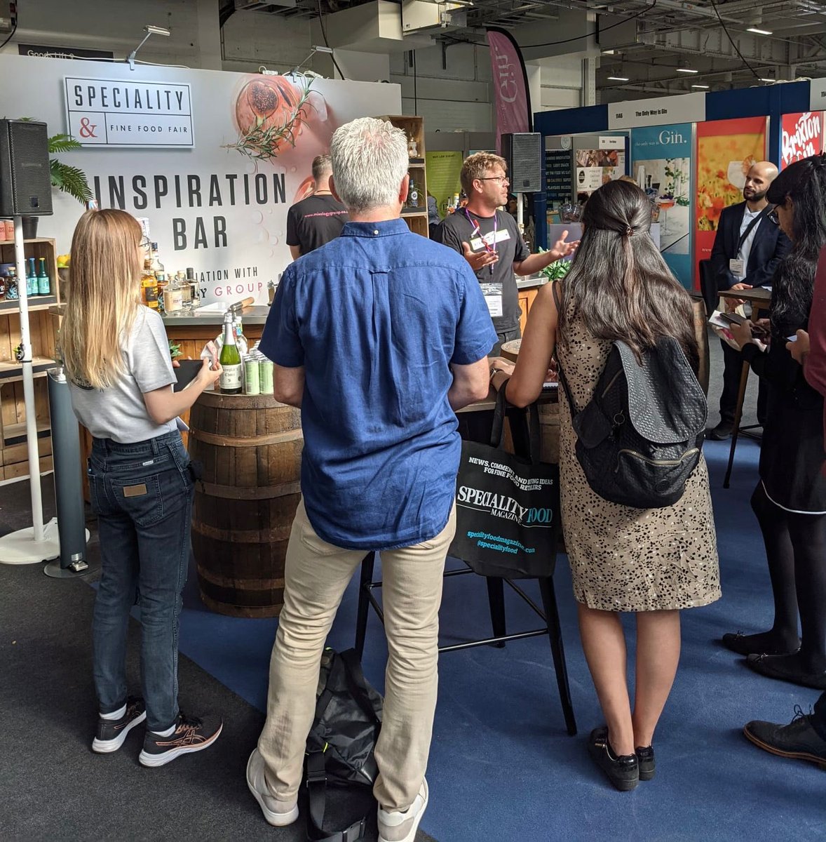 Our first session is kicking off the show on the Inspiration Bar with <a href="/MixologyGroup/">Mixology Group</a> ! #Knowledgeispower