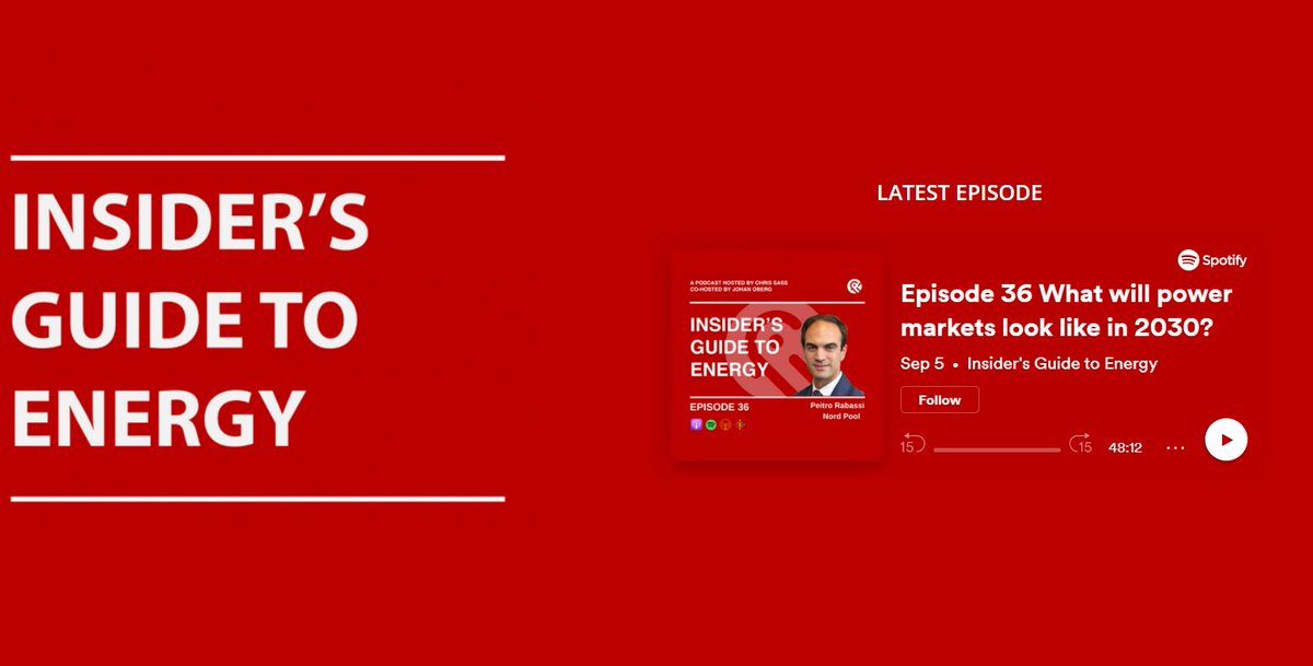 Nord Pool (@nordpool_energy) on Twitter photo #podcast: "What will ⚡️ markets look like in 2030?"
<a href="/PRabassi/">Pietro Rabassi</a> speaks with <a href="/Energy4Chris/">Chris Sass</a> and <a href="/johanoberg1/">Johan Oberg</a> about the future of 🇪🇺 power trading in the latest episode of Insider's Guide to Energy.
Listen to the pod on <a href="/Spotify/">Spotify</a>: open.spotify.com/episode/7CYjpq… #podcast: "What will ⚡️ markets look like in 2030?"
<a href="/PRabassi/">Pietro Rabassi</a> speaks with <a href="/Energy4Chris/">Chris Sass</a> and <a href="/johanoberg1/">Johan Oberg</a> about the future of 🇪🇺 power trading in the latest episode of Insider's Guide to Energy.
Listen to the pod on <a href="/Spotify/">Spotify</a>: open.spotify.com/episode/7CYjpq…