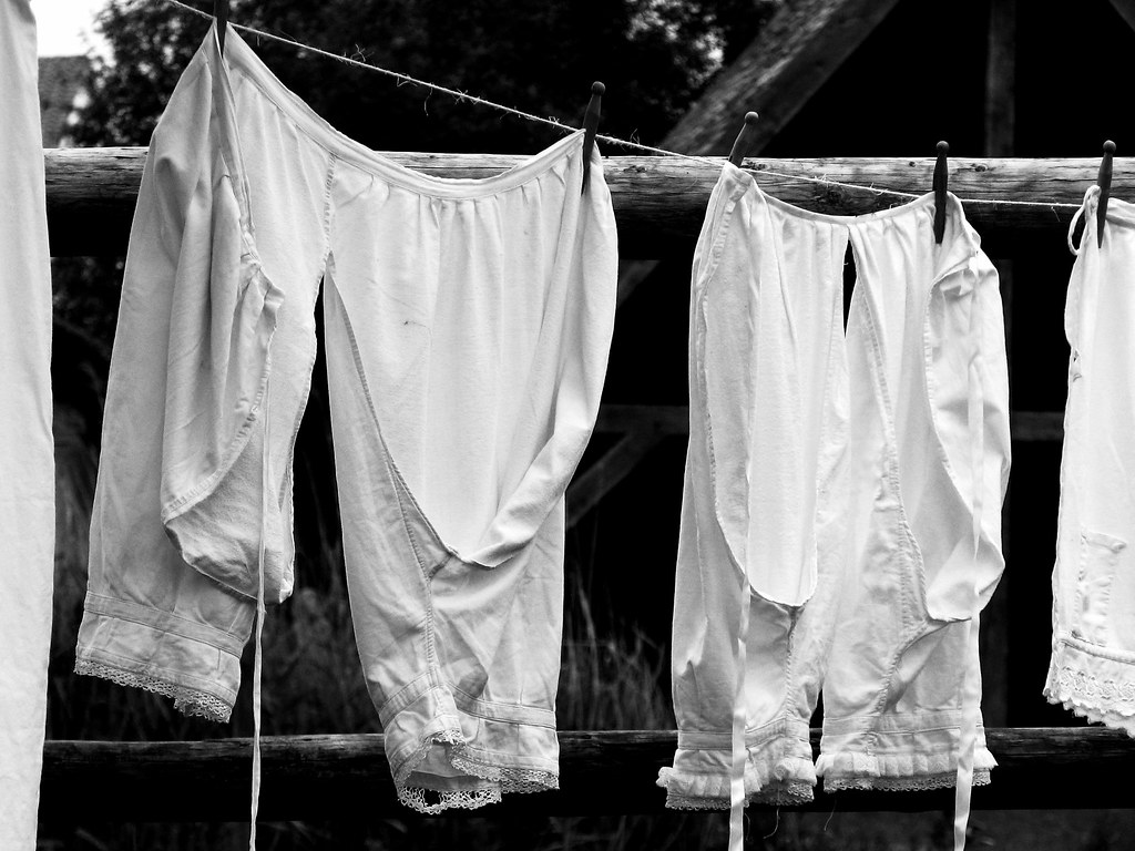 While loincloths were worn, by slaves particularly, in Roman antiquity, it was only from the Middle Ages onwards that the wearing of underwear became widespread in all classes - specifically linen braies or drawers for men, and linen shifts or chemises for women.  20/