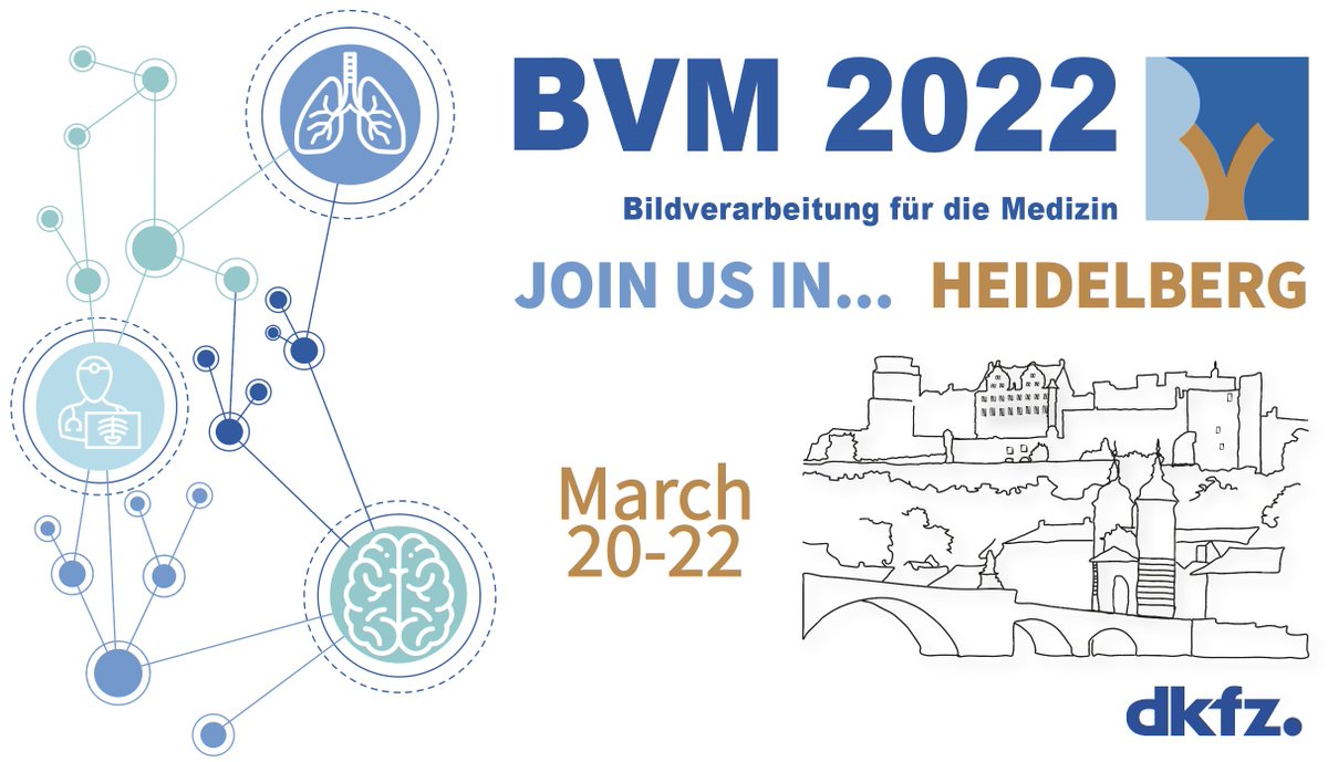 Join us in Heidelberg for #BVM22, March 20 – 22, 2022. Stay tuned for more updates 🚨
@BVM_workshop  <a href="/mic_dkfz/">MIC at DKFZ</a>  and <a href="/DKFZ/">DKFZ</a> 
<a href="/BVM_Community/">BVM Community</a>