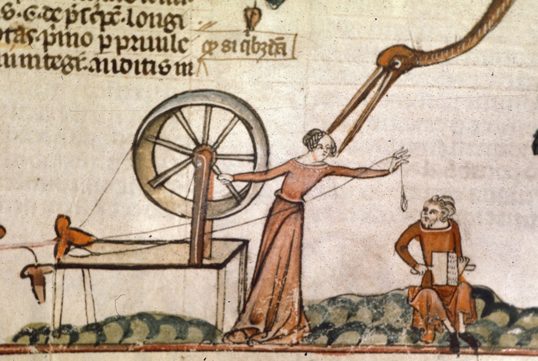 Key to this was the availability of affordable linen, which, unlike wool, was cool & comfortable on the skin. The breakthrough was the invention in the 14th cent. of the spinning wheel for flax, which made manual spinning obsolete, and resulted in drastically cheaper linen.  21/