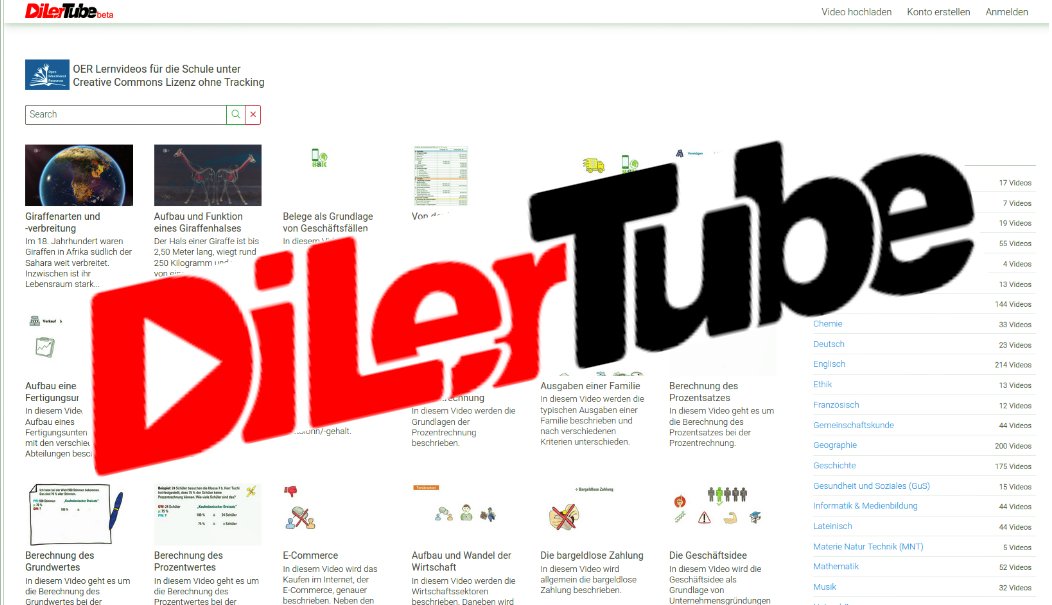 DiLer launches DiLerTube!
 
Wer kennt sie schon, unsere freie Videoplattform für Erklärfilme ohne Login und frei von Trackern???

#Schule #Video #plattform #Bildung #Datenschutz #Kinder #notracking #Sicherheit #unterricht