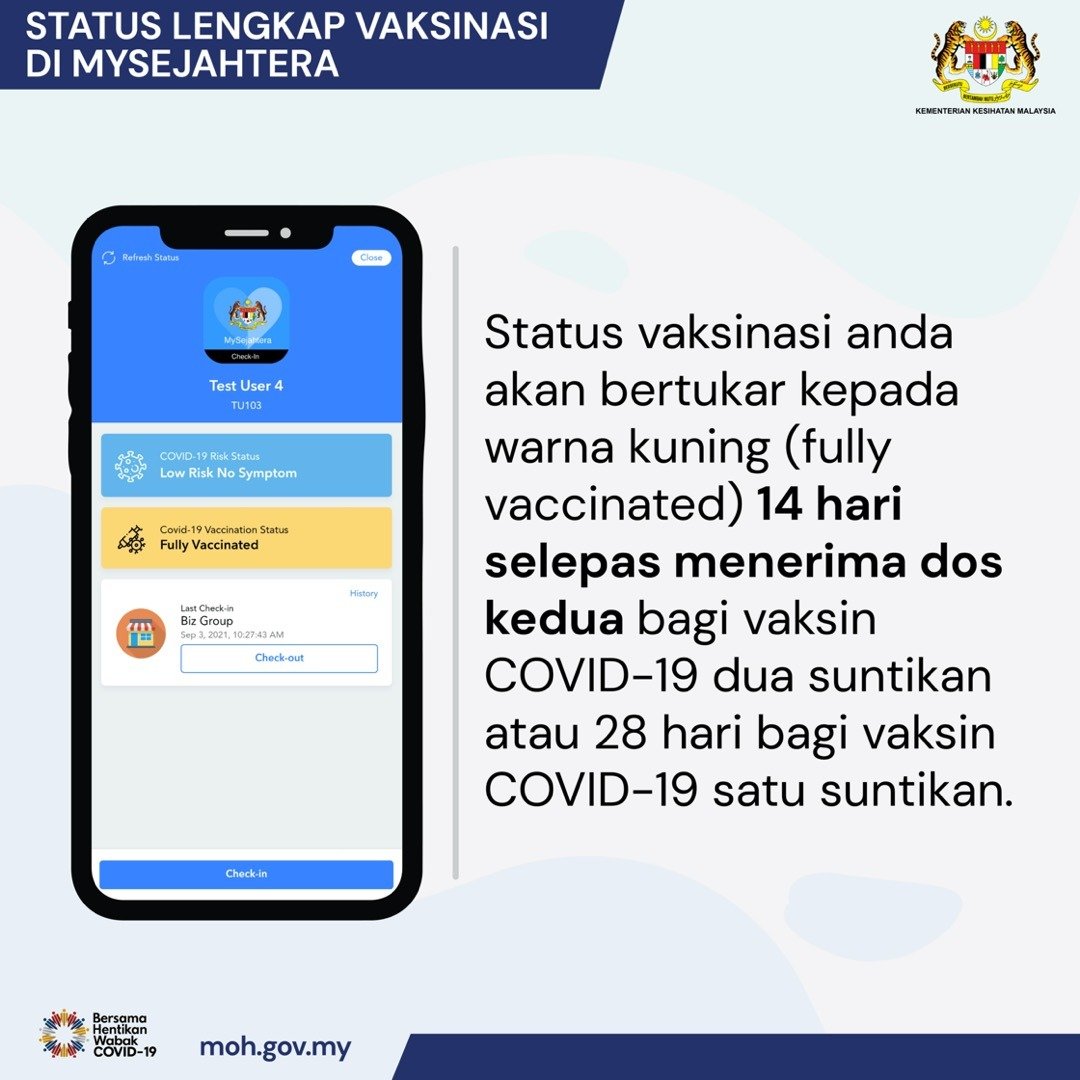 Mysejahtera yellow status meaning