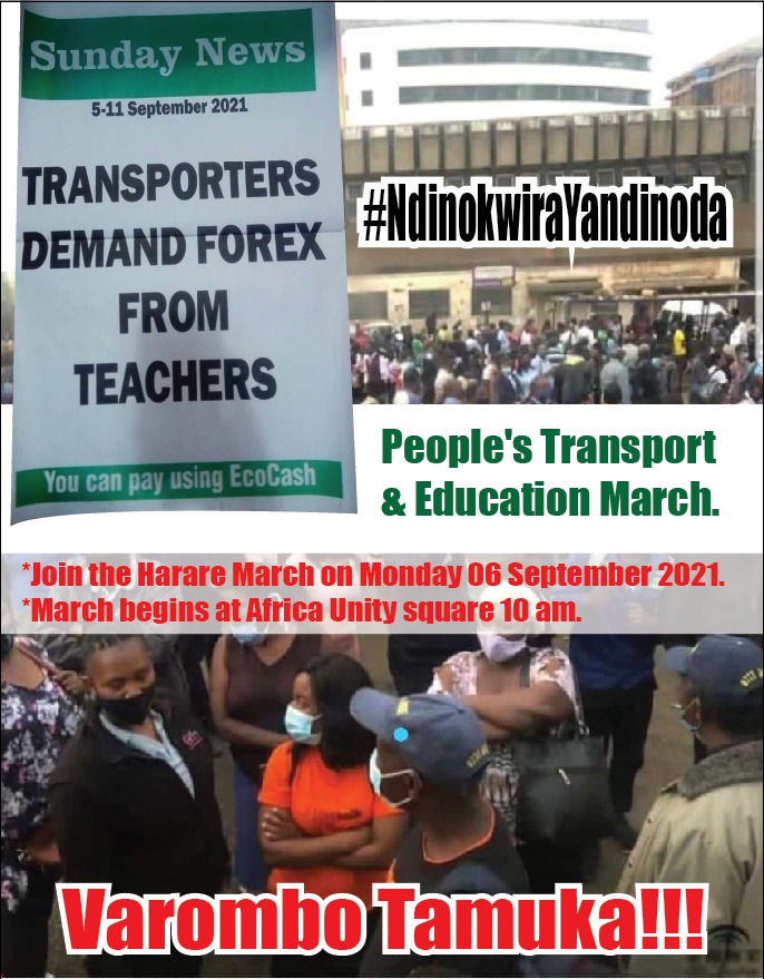 The civic space has severely shrunk but we wont be forced to confine ourselves to online spaces as we fight to #SaveOurEducationZw We will defy odds and send a clear message to the IMF puppets in gvt that trs and other citizens deserve to live a dignified life. Today is the day.