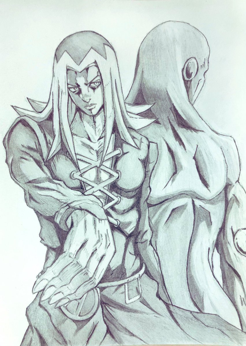 Kanisushi Rika V Twitter アバッキオ ちょっと小顔に ジョジョの奇妙な冒険 アバッキオ イラスト 模写 シャーペン