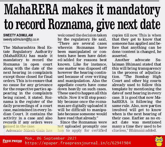 NileshGala007's tweet photo. @rera_welfare @maharera #maharera #myquote #transparency https://t.co/JSsir3nYXF
