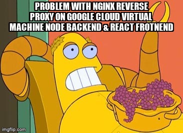 overflow_meme's tweet image. Problem with Nginx Reverse Proxy on Google Cloud Virtual Machine Node Backend & React Frotnend stackoverflow.com/questions/6906… #nginx #nginxreverseproxy