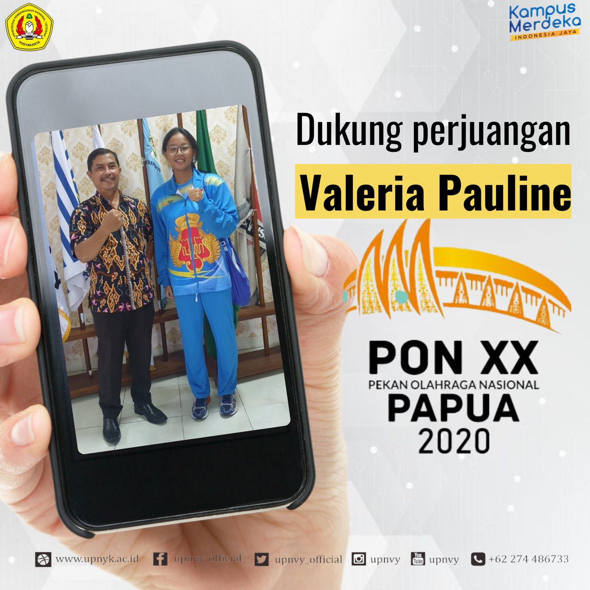 Pekan Olahraga Nasional ke XX tinggal menghitung hari. Pauline yg merupakan mahasiswa #upnvy menjadi harapan besar bagi DIY untuk mendulang medali dari cabang olahraga (cabor) renang.
Pada PON nanti Pauline akan berlaga di kelas perairan terbuka.

Selamat berjuang Pauline!!!