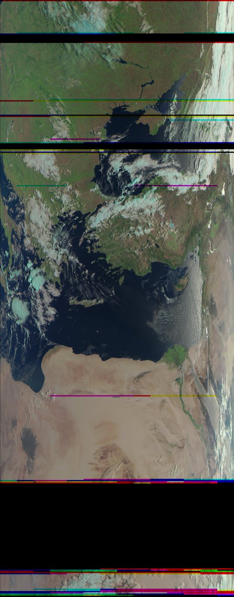 gkonst1's tweet photo. 6/9/2021 - Meteor M2 08:45local LRPT pass Stylos-Chania-Crete-Greece QTH KM25bk - with RTLSDR +cross dipole + Multipsk +Moonrakers Amp M-100 #remoteimaginggroup #clima #greeceimages #weather #greece #greecesat https://t.co/ceaNG90KKm