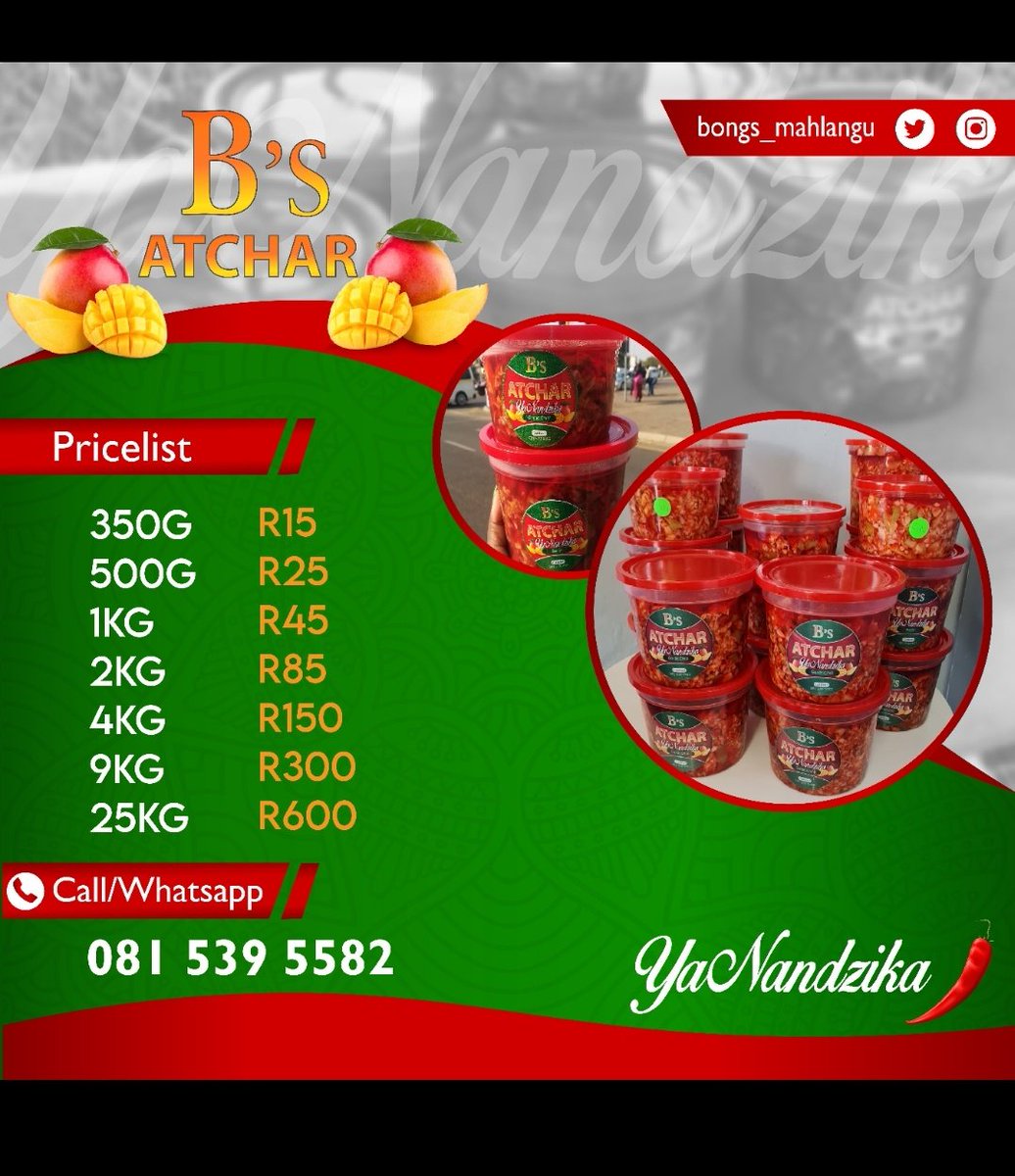 BongsMahlangu_'s tweet photo. New week
New Mindset
New Focus

Post your hustle/business with a #BongsHustle under this tweet

I sell ATCHAR on the streets of Pretoria. Your support is highly appreciated 🙏 

A RT goes a long way 🙏 

#BongsHustle https://t.co/D9BMUYCGjo