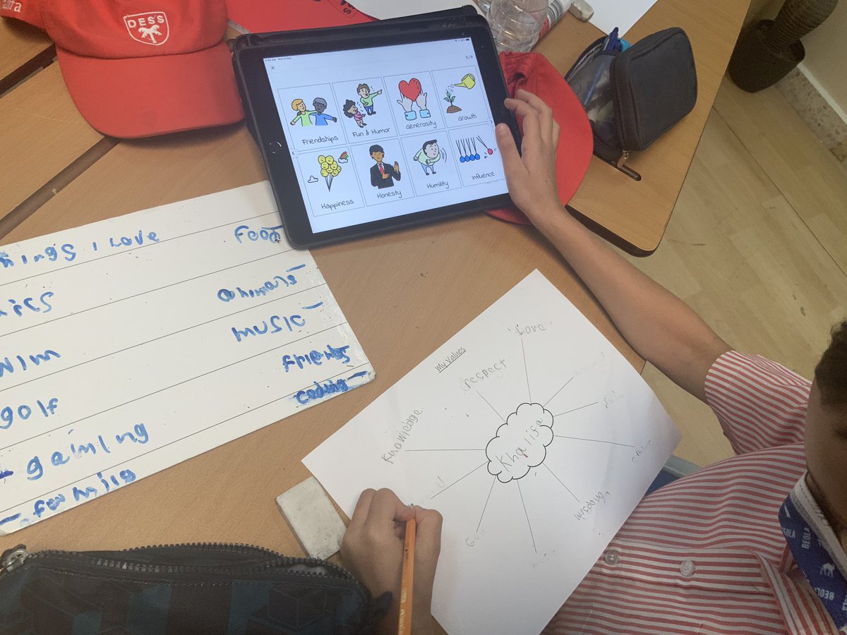 DESSwellbeing's tweet photo. A very rich conversation in @DESSyear5 #DESSyear5orange about our personal values. What do you value? How does this impact your personality and behaviors? Thank you @viktorcessan for your awesome #valuescards #dessmindsyoungminds https://t.co/HYrdauEhag