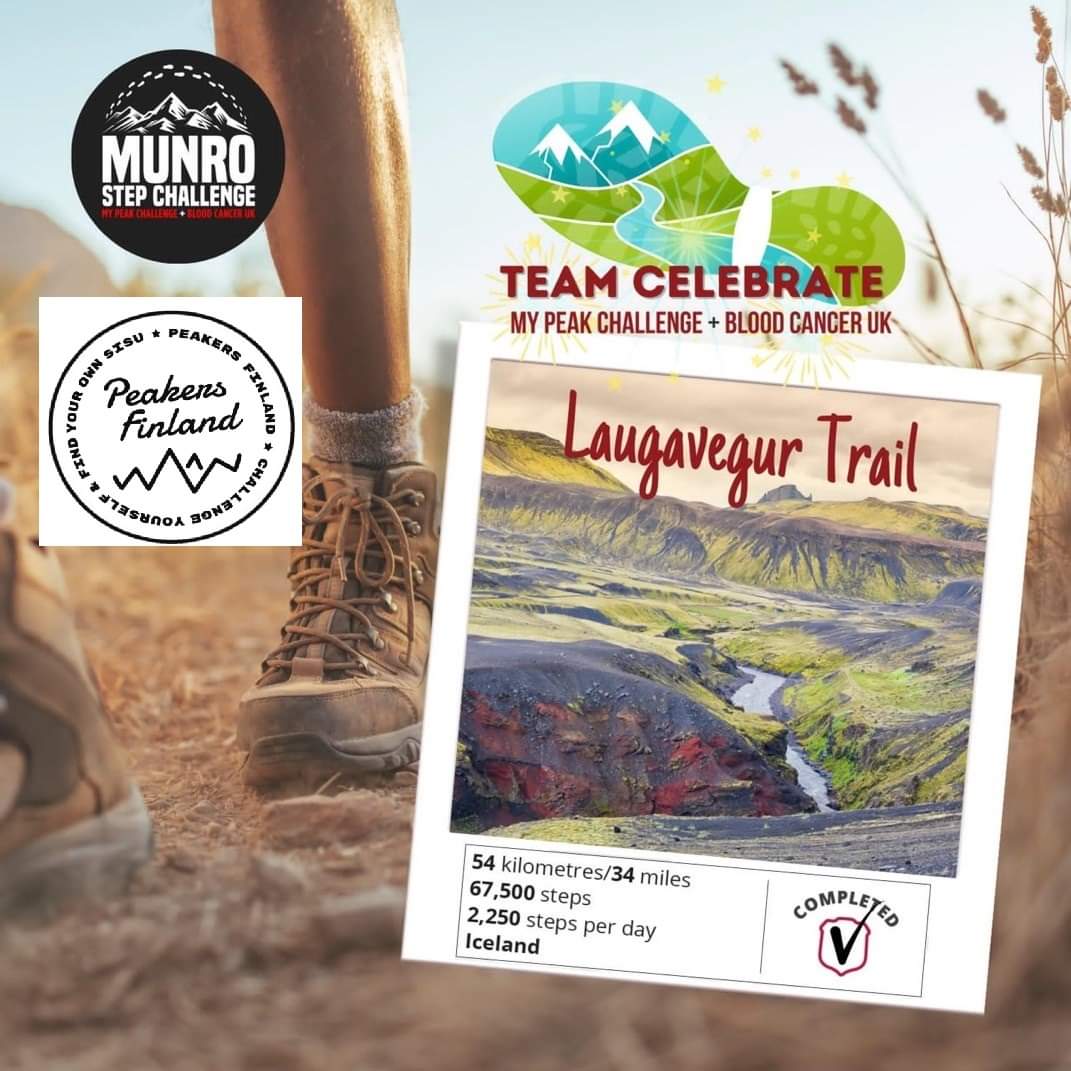 Good Morning to the new #MunroStepChallenge2021 week🤗💛
I am virtually stepping in Iceland💚💙
On Laugavegur Trail🚶‍♀️🚶‍♀️🚶‍♀️Lets keep on stepping for #BloodCancerAwarenessMonth  Have a great week everyone😚
Huomenta ja mukavaa syysviikkoa🤩
#MyPeakChallenge 
<a href="/PeakersF/">PeakersFinland</a>