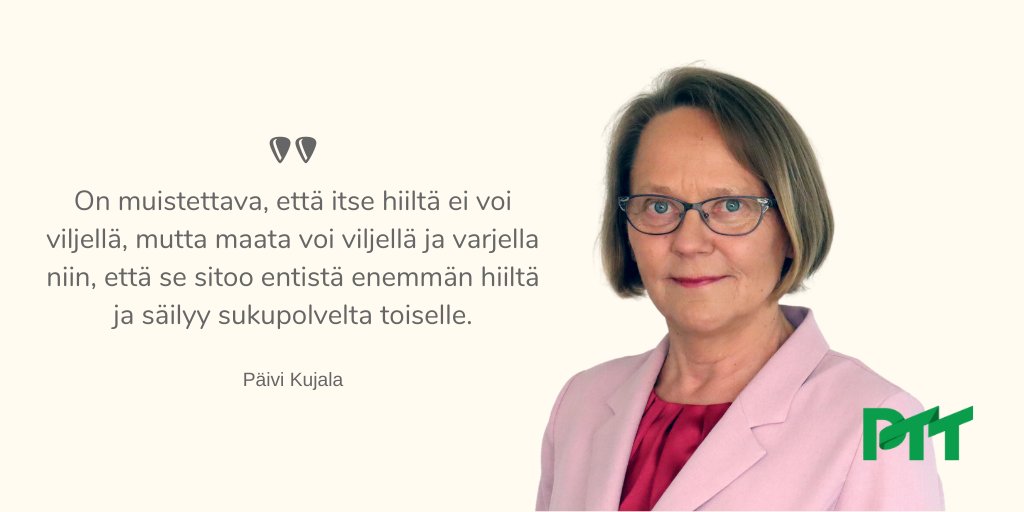 PTT:n <a href="/PaiviKujala/">Päivi Kujala</a> toivoo, että maaseudun kehittämishankkeissa voisi koota entistä enemmän viljelijöitä ja kuluttajia yhdessä miettimään kestäviä ratkaisuja ilmastokriisin voittamiseksi. Lue kolumni <a href="/MaasTul/">Maaseudun Tulevaisuus</a> tai kotisivuiltamme: ptt.fi/julkaisut-ja-h… #maatalous #ilmastonmuutos