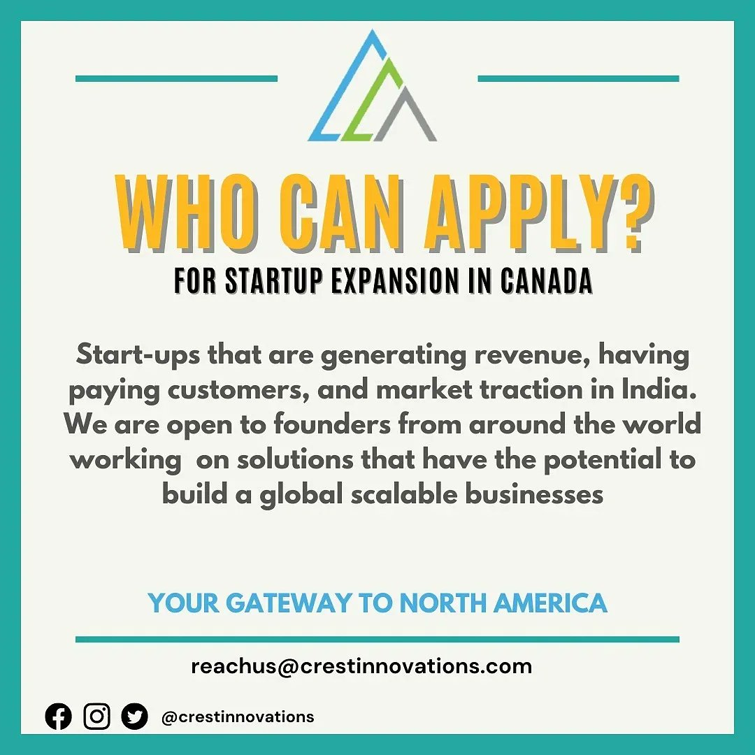 advisors_crest's tweet photo. Apply Now👇

Registered Link : https://t.co/SneSIzHmKD
.
. 
Contact-9899211121
Email-Reachus@cresinnovations.com
https://t.co/OIs8xQtstJ
 
#canada #canadaimmigration #canadavisa #visaforstartup #businessvisa #businessexpansion #startupcanada #startupindia #businesssupport #punjab https://t.co/sRHOaN78Vt