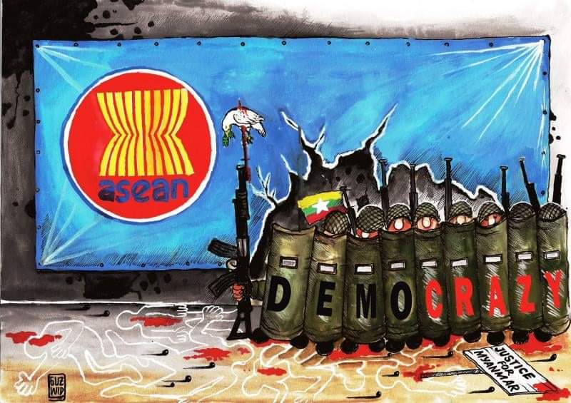 The people of Burma strongly condemn the ASEAN and the ASEAN envoy defending the murderer.  ASEAN is a shameless organization
#RejetAsean