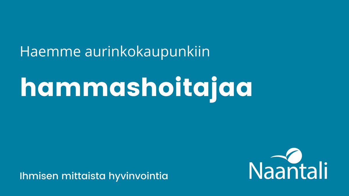 NaantaliK's tweet photo. Naantalin #suunterveydenhuolto hakee #hammashoitaja'a! Tarjolla on mielenkiintoinen ja vaihteleva työ terveyskeskuksessa, johon kaupunkilaiset ovat tutkitusti tyytyväisiä. Hae 30.9. klo 15 mennessä: https://t.co/97lpPLuHQ6
#Naantali #rekry #kunnat https://t.co/hbi9ZZ3XhQ