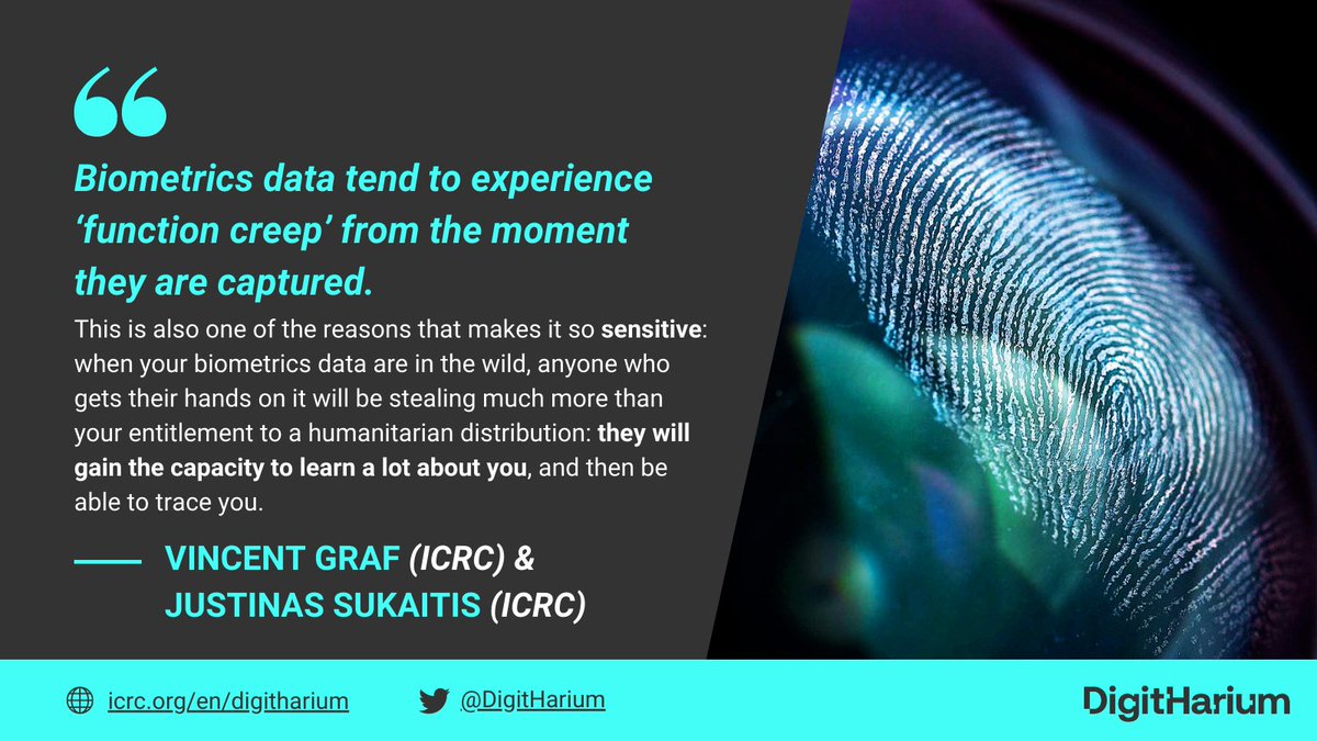 DigitHarium's tweet image. Officially opening the 7th #DigitHarium month on an extremely topical subject: #Biometrics.

To start us off, we have an article looking at what biometrics are, what #risks their use entails - and what should be done to make them "fit-for-purpose".

🔗blogs.icrc.org/law-and-policy…