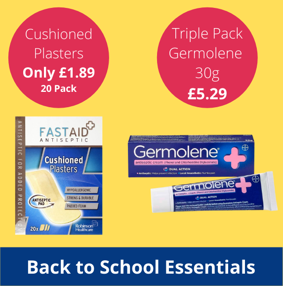 It's Back to School Time! We're here to get you prepared with our 'Back to school essentials' pos.li/2jgie5 #backtoschool #pharmacy #nhs #germolene #plasters #firstaid