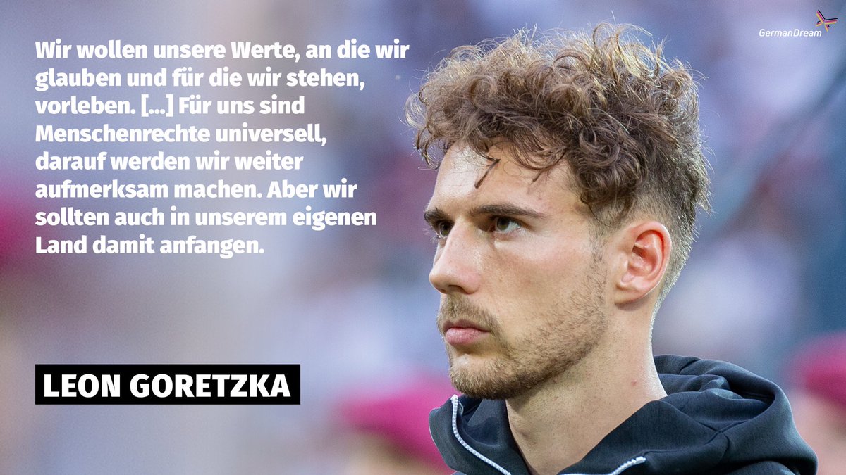 Wertebotschafter und deutscher Nationalspieler <a href="/leongoretzka_/">Leon Goretzka</a> setzt immer wieder ein Zeichen gegen Rassismus, Ausgrenzung und Menschenfeindlichkeit. Im Interview mit der <a href="/faznet/">Frankfurter Allgemeine</a> spricht er u.a darüber, wie wichtig es ist Wählen zu gehen, um rechten Parteien keine Stimme zu geben.