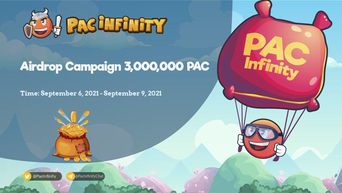 📣 We're glad to announce: PAC Infinity Airdrop Campaign
💎 REWARD:
      -Each member will receive a reward of  2500 PAC Tokens ~ 25$
💎 The reward PAC Tokens will be distributed on October  5, 2021
👉 Fill this form: forms.gle/JkmSeHuyMz215A…
#NFT #Playtoearn #Metaverse