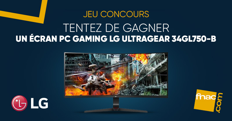 Fnac's tweet image. JEU CONCOURS 🖥 |Un super cadeau pour la rentrée ! 😍 Tentez de gagner cet écran PC Gaming LG UltraGear 34GL750-B 34" ! Pour participer : RT + Follow @Fnac. Bonne chance ! 😏👉 bit.ly/2UuK7be

Fin du jeu : le 09/09 23H59