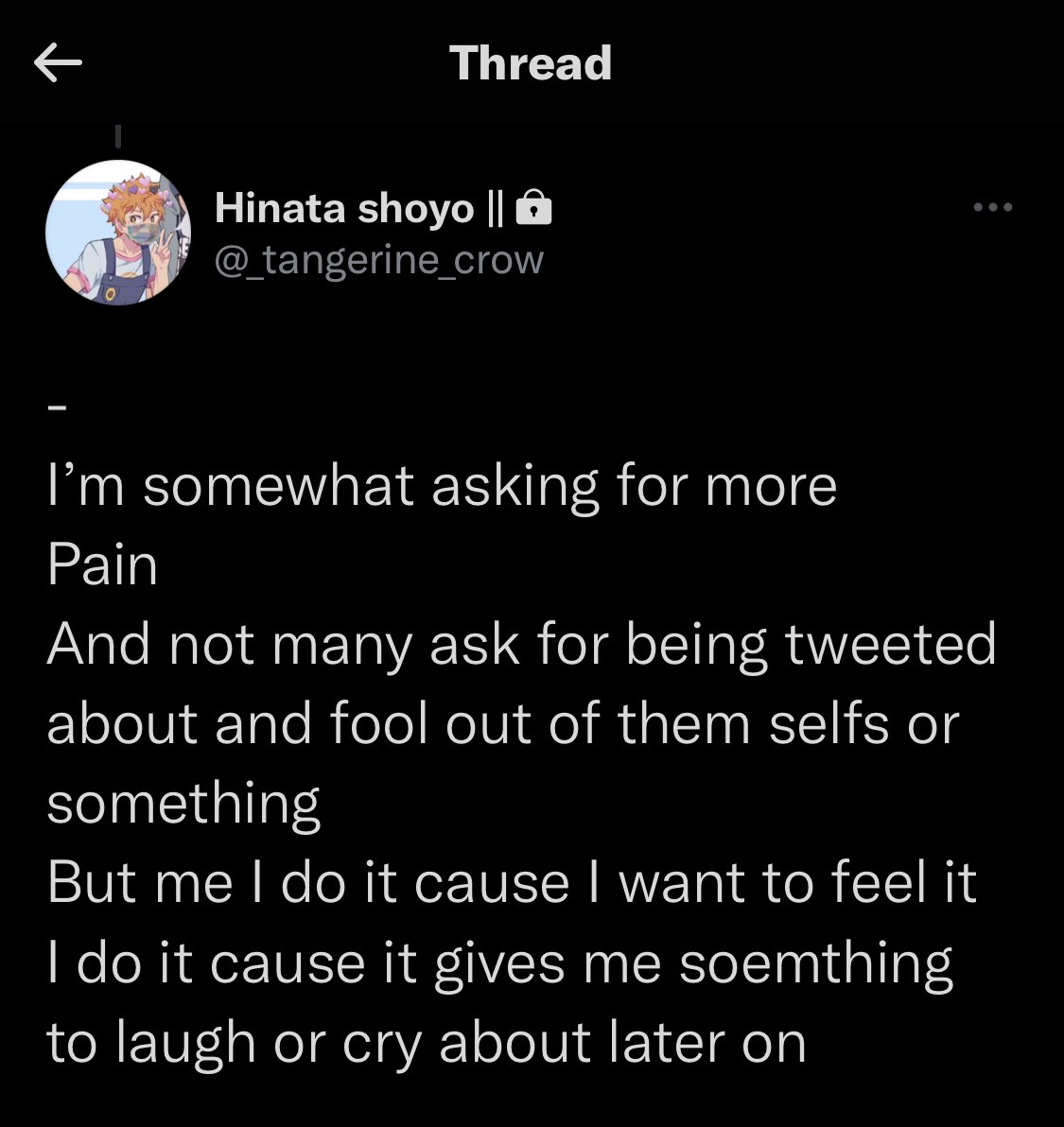GroupHaikyuuu's tweet photo. Weird thing 
Who would wanna ask for more pain in life? 
And to ask to be targeted 
And shit 
Definitely not a normal human https://t.co/i8OADUoXS5