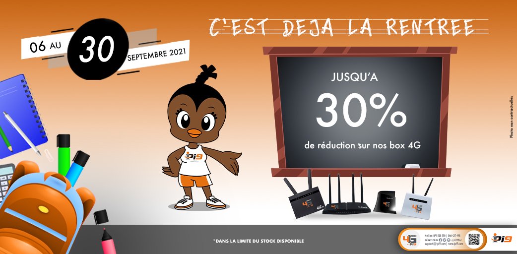 Promo Spéciale Rentrée des Classes chez iPi9 
Jusqu'à 30% de Réduction sur nos box iPi9 du 06 au 30 Septembre .
Nb: Stock Limité. Plus d'infos sur ipi9.com
Hotline: 074 500 550 / 074 364 725
#Web7 #SiteWeb #VisibilitéWeb #iPi9TV 
#promoipi9