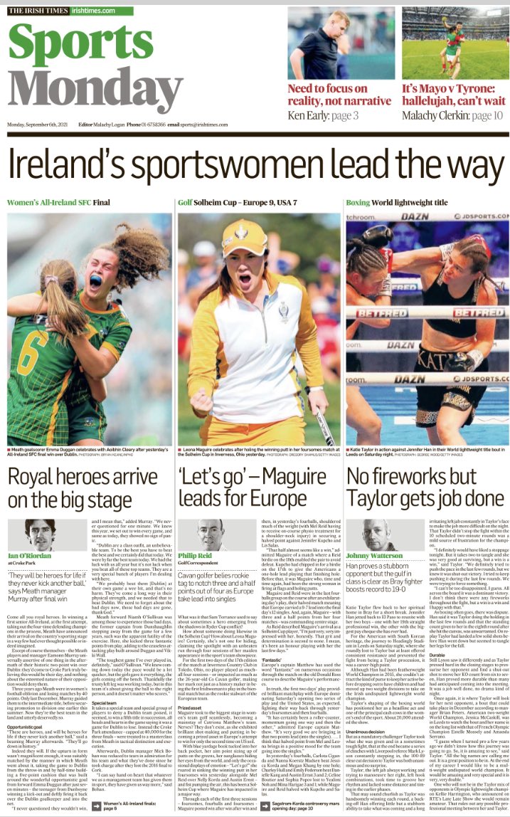 As front pages go this is pretty good