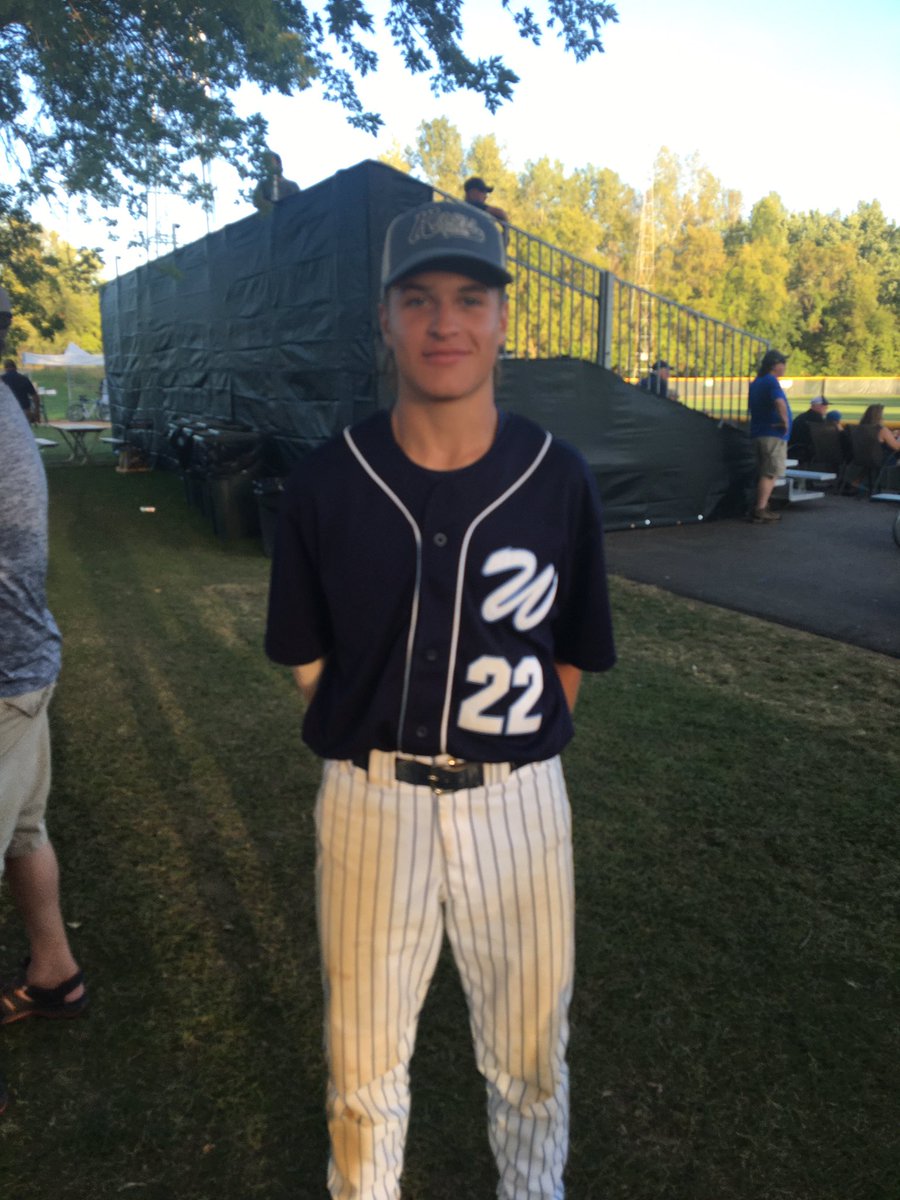 Nolan Geislinger is sporting his very own Coveted KASM Cap! Nolan went 2-5 in the Watkins Clippers 6-3 loss to Watertown on Sunday afternoon in the Class C Semifinals. Congratulations to Nolan and his Watkins teammates on an awesome season!