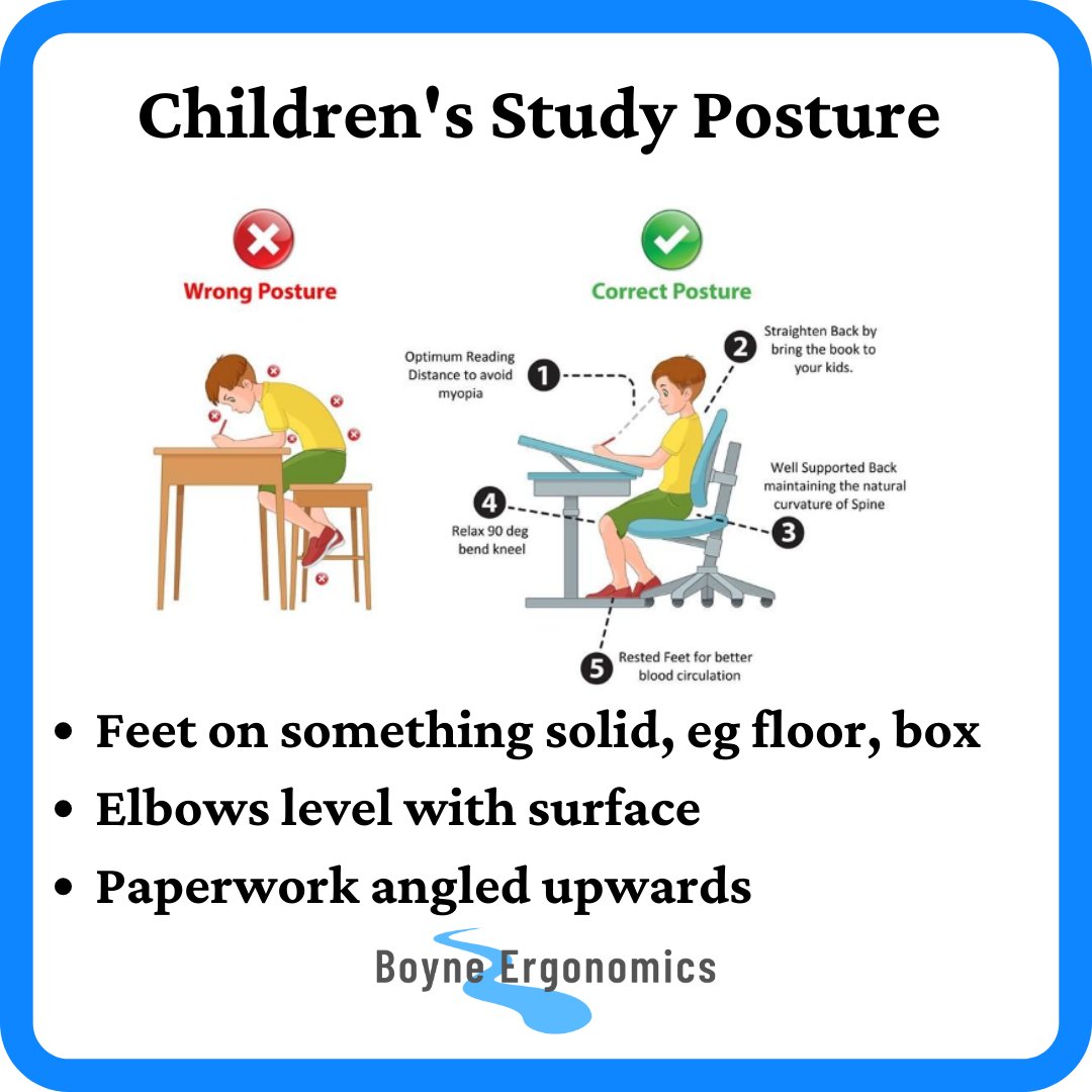 niamh_pentony's tweet photo. School's back & so is the homework!
Help your child adopt good posture habits that will last a lifetime
Keep the feet planted, elbows level with desk, back against backrest & paperwork angled up to maintain good neck posture
#PostureIsImportant #DevelopGoodHabits #Homework https://t.co/aezxZe1Atw
