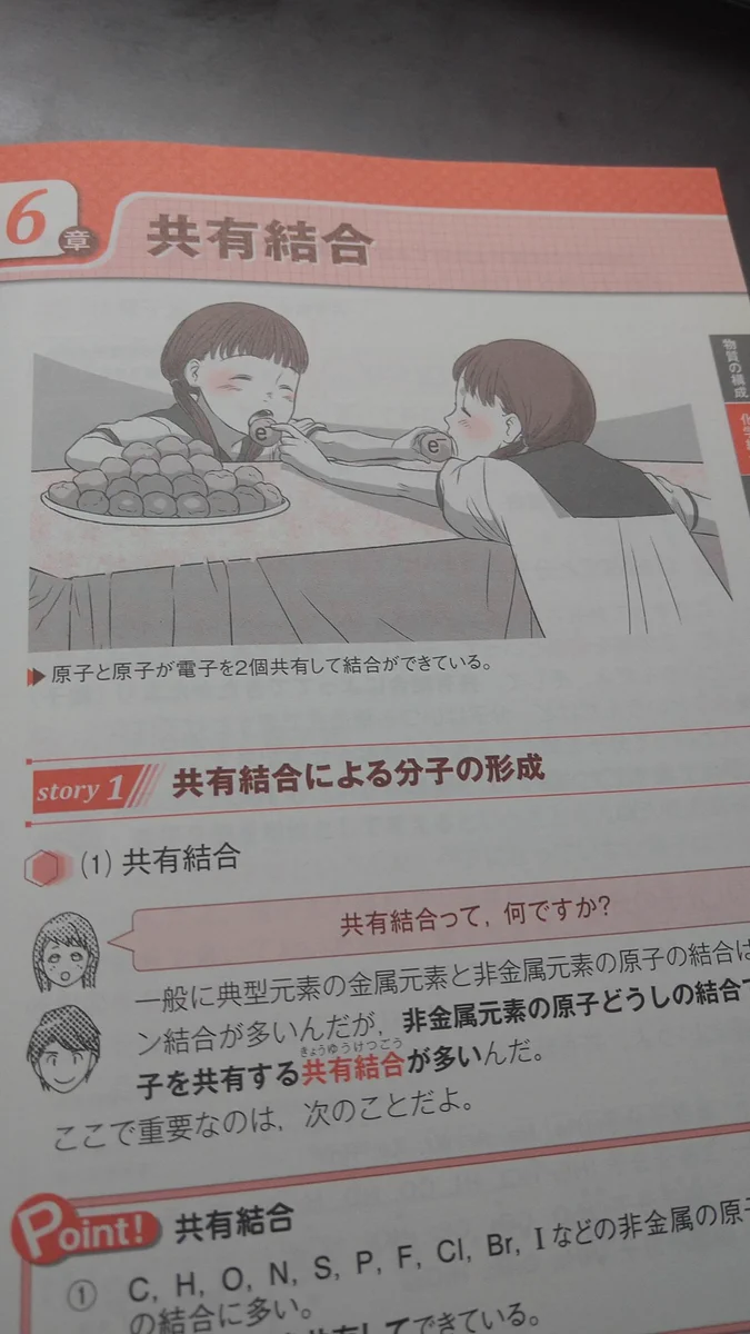 「共有結合」の説明で百合が出てくるなんて…！面白そうな化学の参考書が見つかる！！