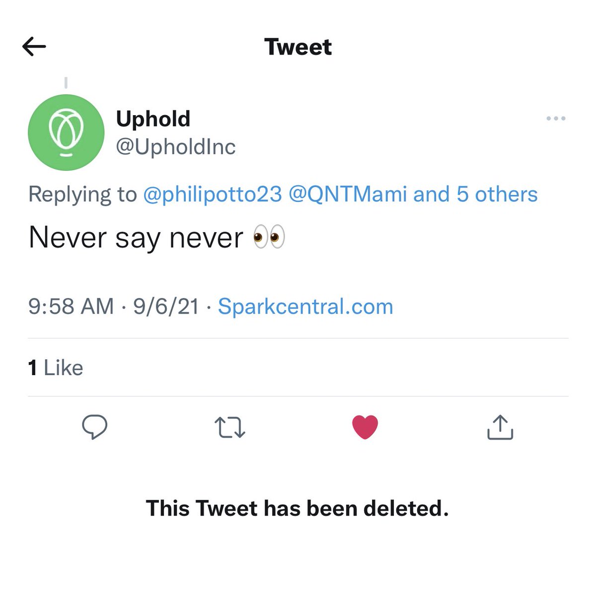 Caught <a href="/UpholdInc/">Uphold</a> on my $VXV listing post. Let’s make it happen. Smash that RT and Like if you’d like them to list.