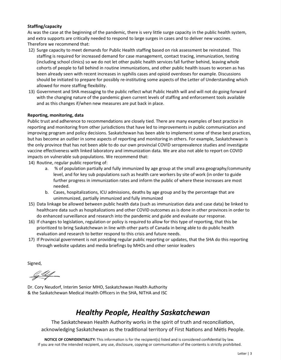 A reminder that #SK MHOs (led by @CoryNeudorf)  issued a clear consensus statement August 26 detailing what policy measures needed to be put in place to help manage Delta in #SK.

That was 11 days ago.

It's not too late, <a href="/SKGov/">Government of Saskatchewan</a>. Please, help US help ALL of #SK. Thank you.