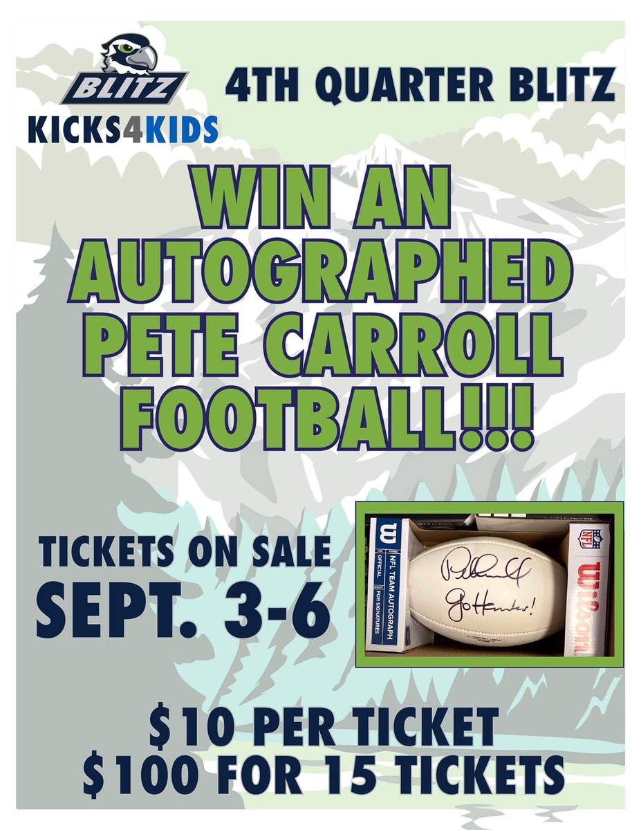 ‼️Today is the deadline! Help @BlitzTheSeahawk finish strong‼️ Donate at tiny.one/Kicks. Email receipt to VP-Publicity@seahawkers.org today. Mention “Pete Carroll ball”. #kicks4kids #12s4Good Eligible donations made 9/3-9/6, and not counted toward other contests.