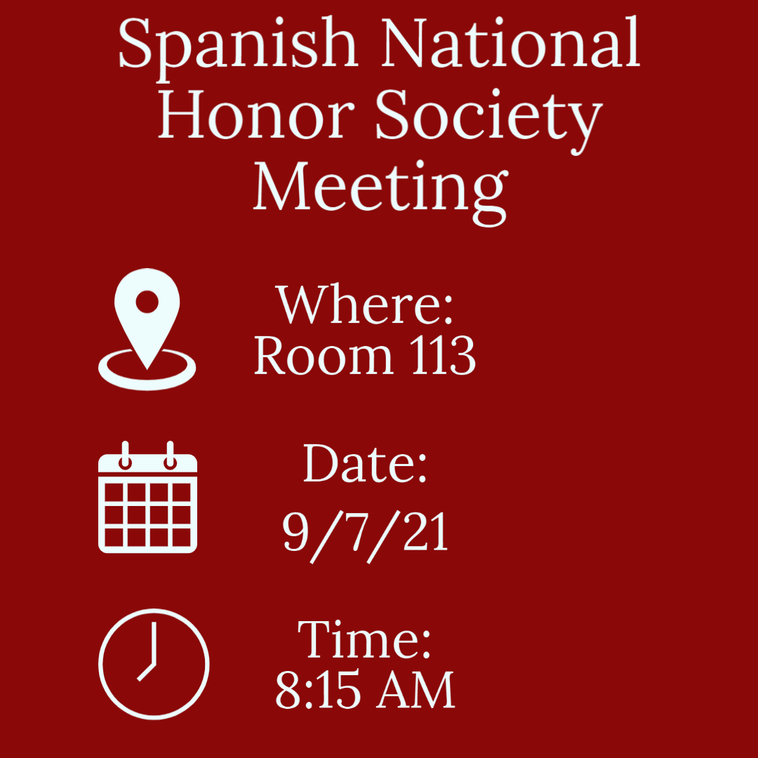The Spanish National Honor Society is an academic honor society focused on promoting a continuity in the interest of studying the Spanish language and culture. Members are required to be enrolled in Spanish 3 or higher with a cumulative weighted GPA of 3.5 or higher.