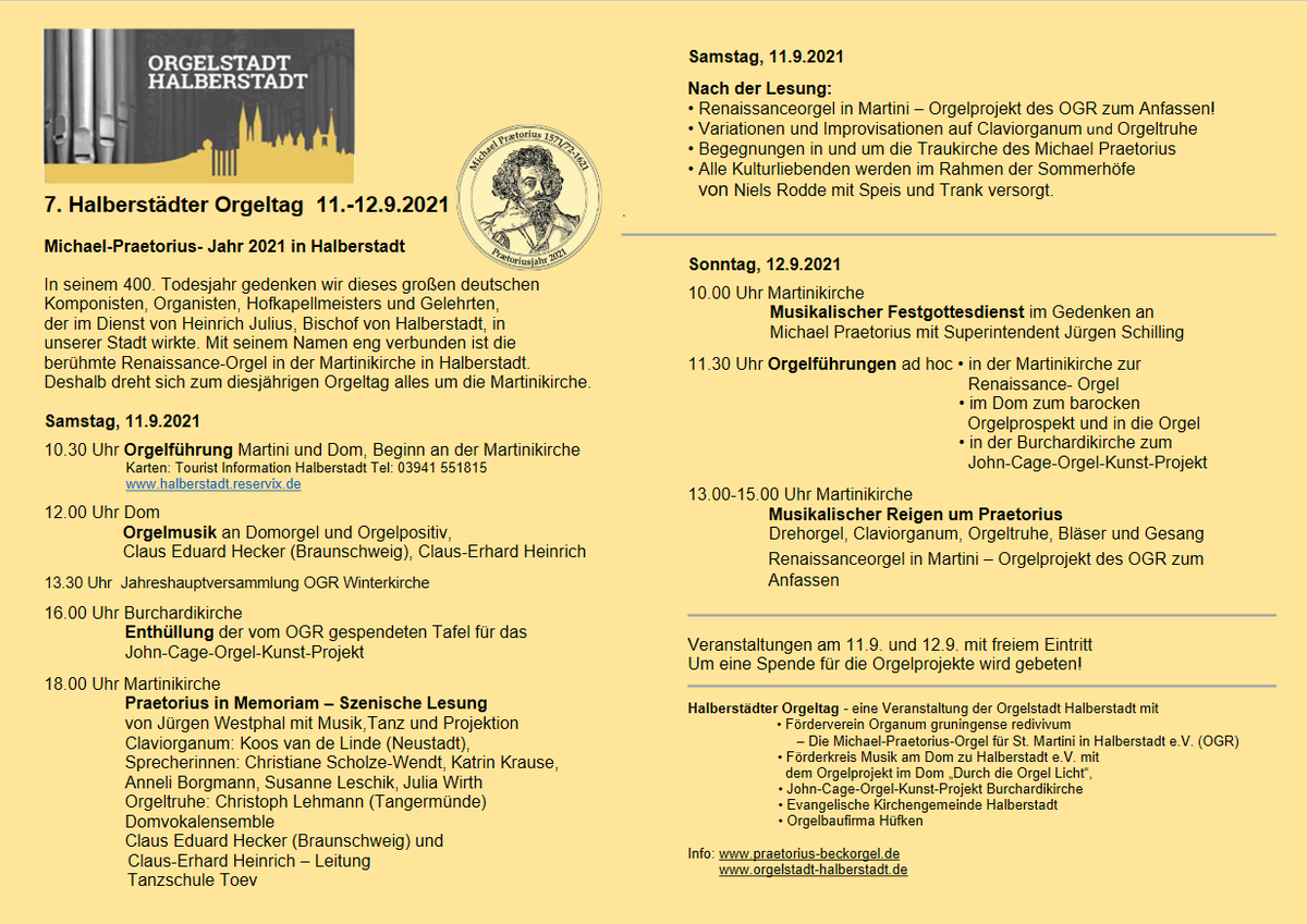christophgoos's tweet photo. 11. und 12. September 2021: Lauter Highlights am 7. #Orgeltag in der #Orgelstadt #Halberstadt. https://t.co/1VO1SsnUC8 https://t.co/Nluf3Rxoll