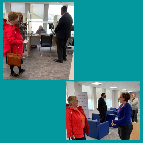 Delighted to welcome MP for Stockport <a href="/NavPMishra/">Navendu Mishra</a> and Councillor <a href="/JanetMobbs/">Janet Mobbs</a>. A great opportunity to talk to staff about our priorities, highlighting the success we have had in with #Kickstart working in partnership with Stockport Library to deliver Employer led events🙂👏