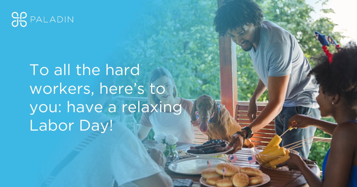 PaladinStaff's tweet photo. As we take this time to recognize and celebrate the prosperity and welfare of the American workforce, we'd like to say Happy Labor Day. We wish you a safe and relaxing Labor Day weekend! https://t.co/2OcVX8bJUb