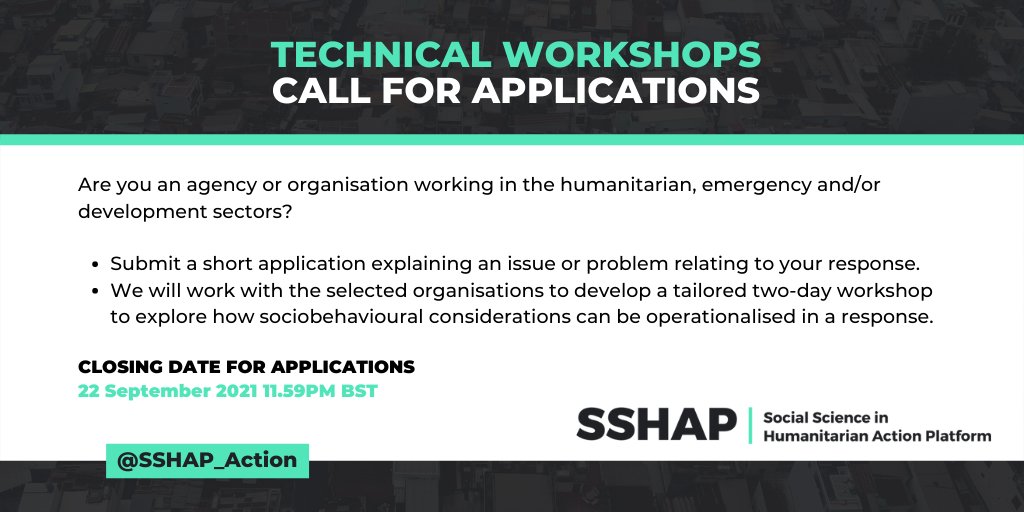 🚨APPLY NOW: We are developing workshops to give practical guidance to respond to emergencies based on #SocialScience evidence

✍️We are inviting applications for tailored workshops in response to specific issues &amp; problems <a href="/wellcometrust/">Wellcome</a> #Anthrologica

👉socialscienceinaction.org/blogs-and-news…