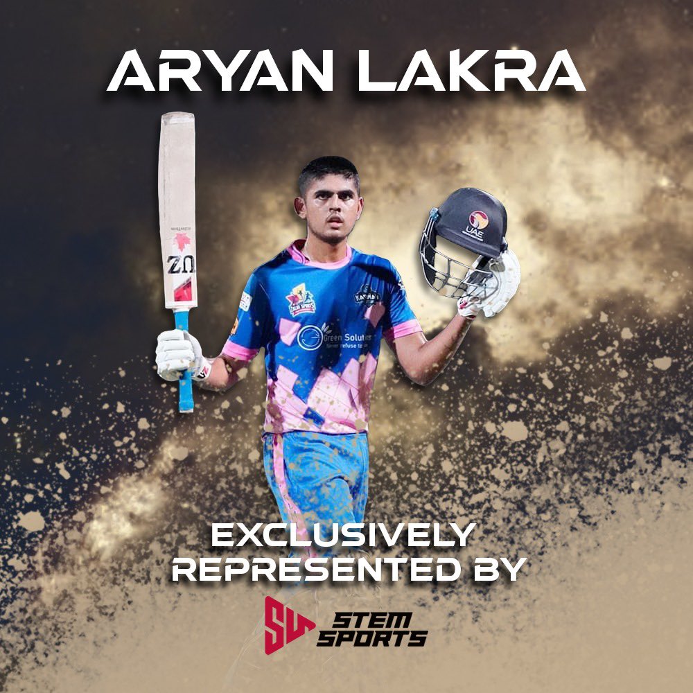 Stemsports1's tweet photo. Delighted to welcome allrounder Aryan Lakra to the team! Aryan is a left handed opening batsman &amp; left arm spinner too. He is rated highly &amp; has a bright future ahead. We look forward to seeing him progress 🏏🥳🤝

#Cricket #Allrounder #UAE #AL77 #OneTeamOneDream #StemSports https://t.co/M7FsWDxudV