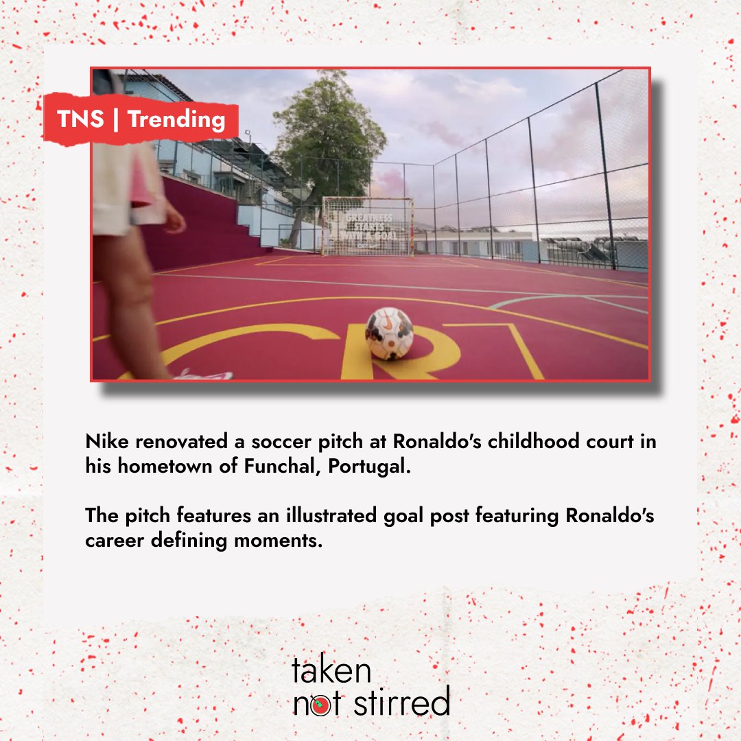 AdMadTNS's tweet photo. This is how @Nike celebrated @Cristiano breaking the world record with his 110 goal in international men's football.

#CristianoRonaldo #Ronaldo #Portugal #nike #CR7 
#MarketingCampaign #TNSTrending https://t.co/FcxLb2GJLm