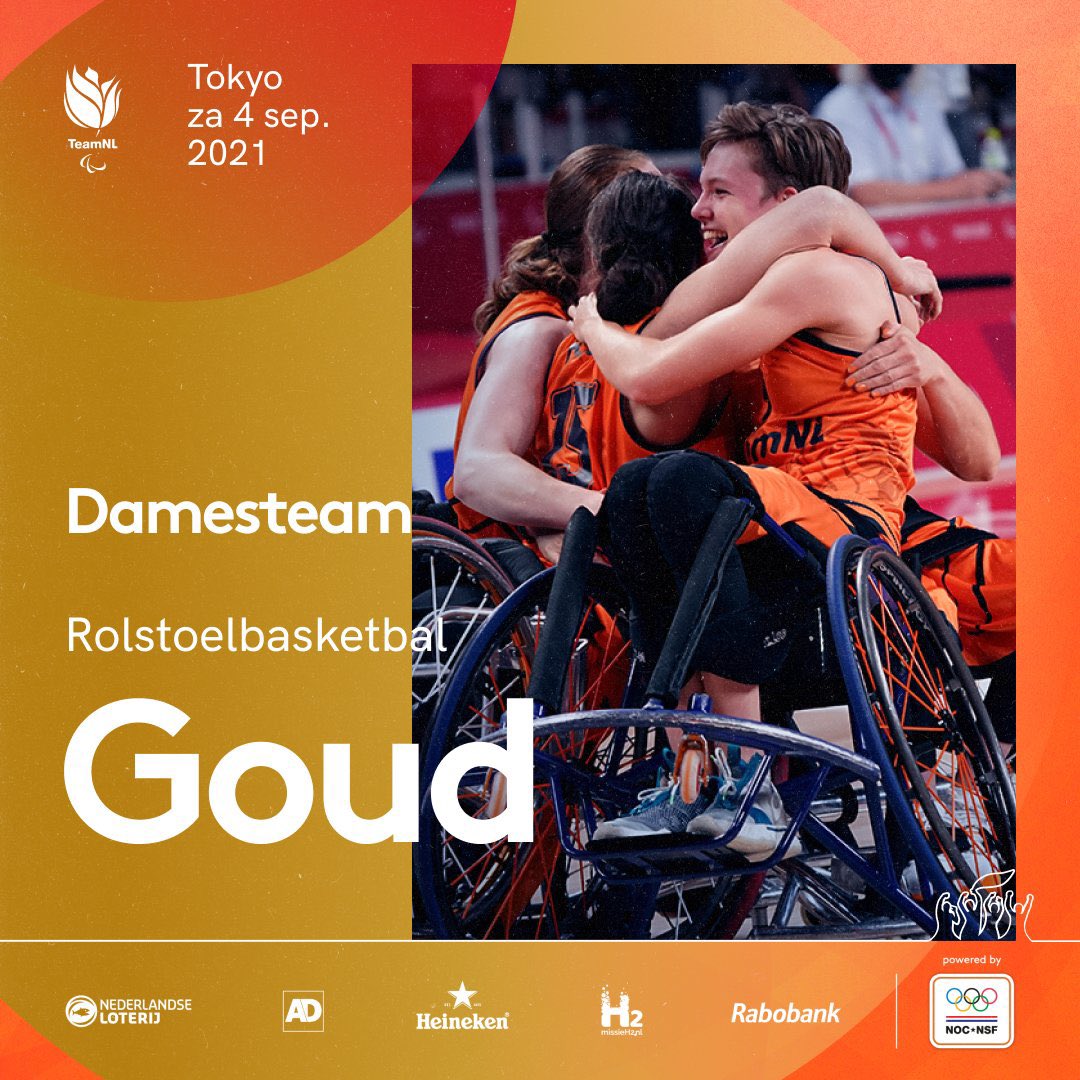 De Goudse rolstoelbasketbalster Julia van der Sprong heeft afgelopen weekend met haar team een gouden plak gewonnen op de Paralympische Spelen! 🥇 Van harte gefeliciteerd! 👍🥳 #Paralympics