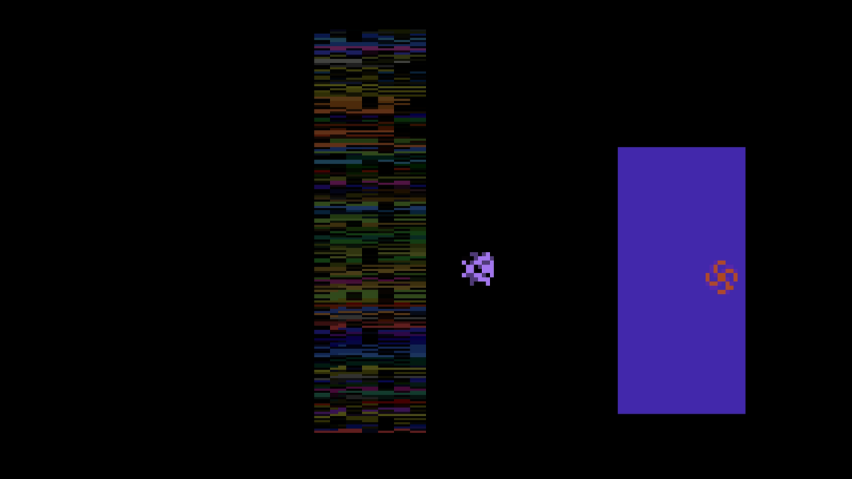 KushikatsuKushi's tweet photo. After all, the difficulty level increases drastically when the score exceeds 100,000 points. But it's fun.
If the Atari 2600 had been successful in Japan, it might have also been a popular game in Japan.
#YarsRevenge #Retron77 #Atari2600 #RetroGaming https://t.co/lB5GEH9eTg