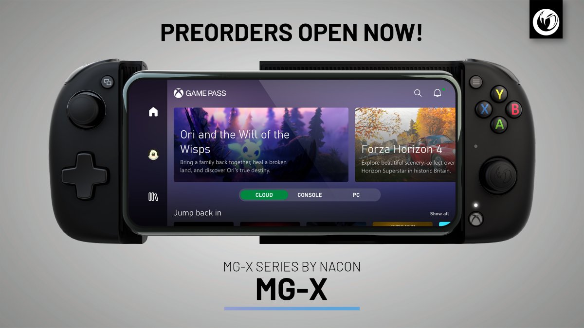 Nacon's tweet photo. Enjoy cloud gaming on your #Android smartphone using the #XboxGamePass Ultimate and the MG-X controller by #Nacon! ๐๐ฎ๐ฑ
Now available for pre-order ๐ https://t.co/AN5lixnBHb ๐ฅณ
#MGX #NaconXBOXWeek #New #Preorder #MobileGaming https://t.co/gSMp3B5pon