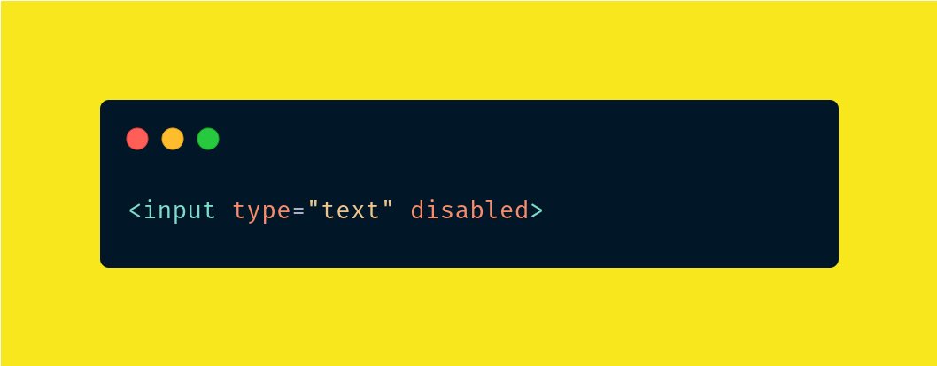 XenoxDev's tweet image. Input HTML tag comes with lots of attributes 😓
One such is disabled 💀 It will disable input field 😱 to any inputs. This comes really handy in various submissions 😎
#HTMLtricks #developer #html #css #javascript #code #webdev #codingnewbie #python #devcommunity #CSStricks