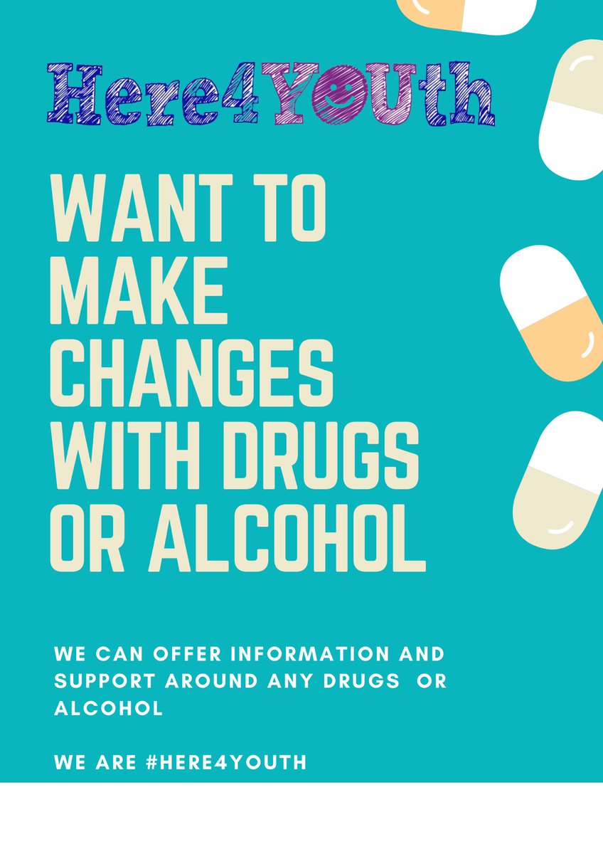 Here4YOUth can support any young person in dudley who wants to make changes/information around any drugs or alcohol. Call or come to our walk-in for more information. 🚶🏾‍♀️📞😃

#H4Y #webelieveinYOUth #dudley #here4YOUth #here4YOUthdudley #cranstoun #drugsandalcohol
